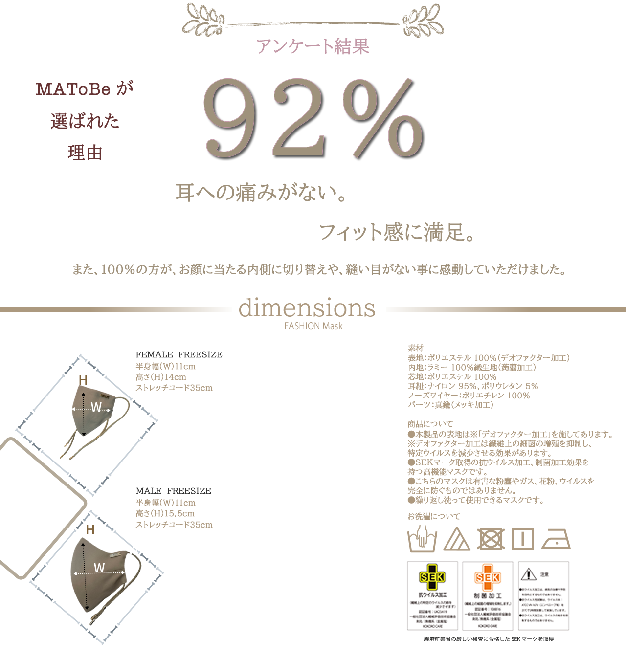 MAToBeマスクサイズ